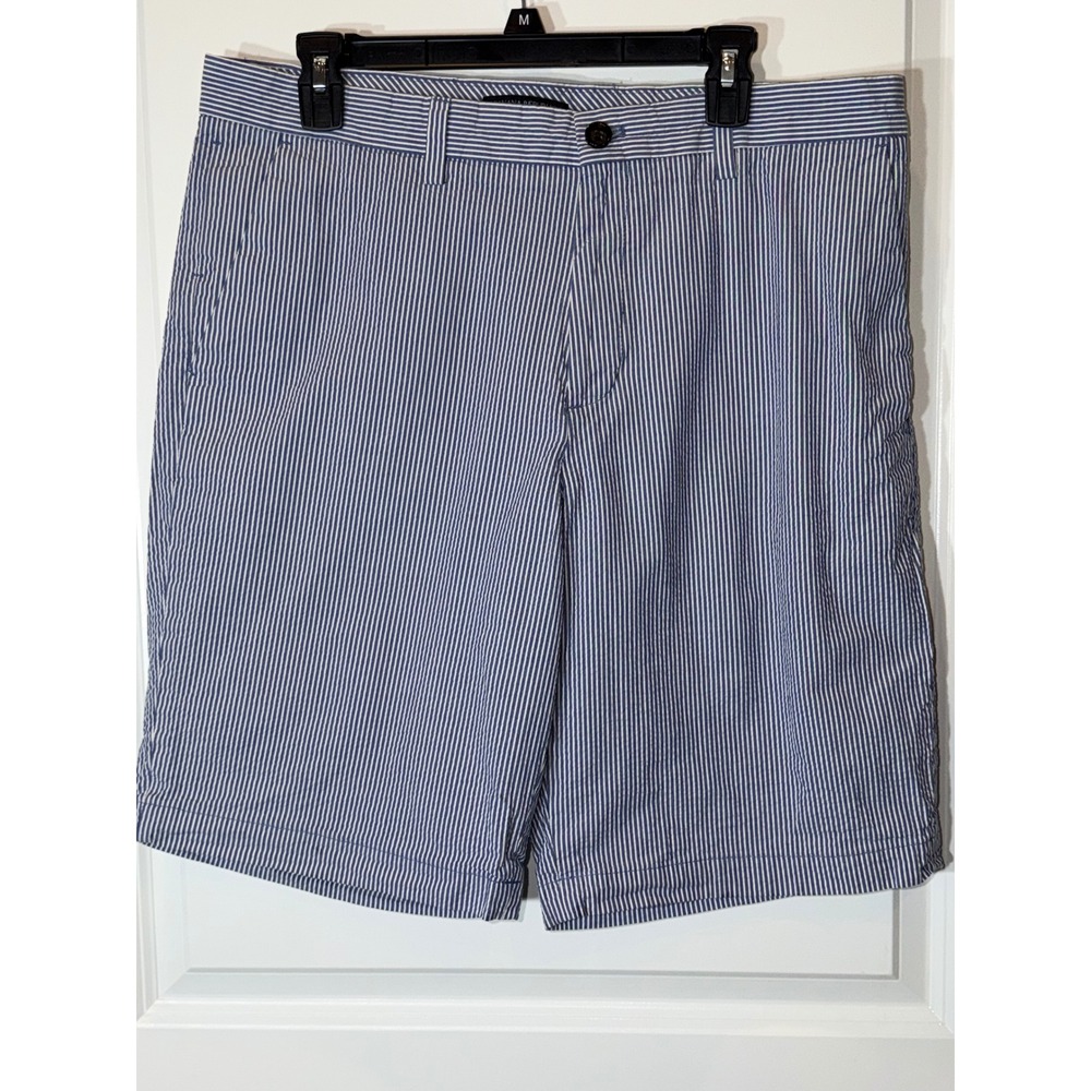 Banana Republic Emerson Shorts Men's 35 Blue White Stripe Casual Dress